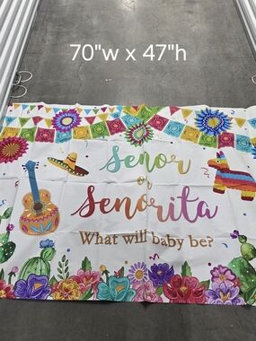 Gender Reveal Banner - Señor or Señorita - Colorful Fiesta Design